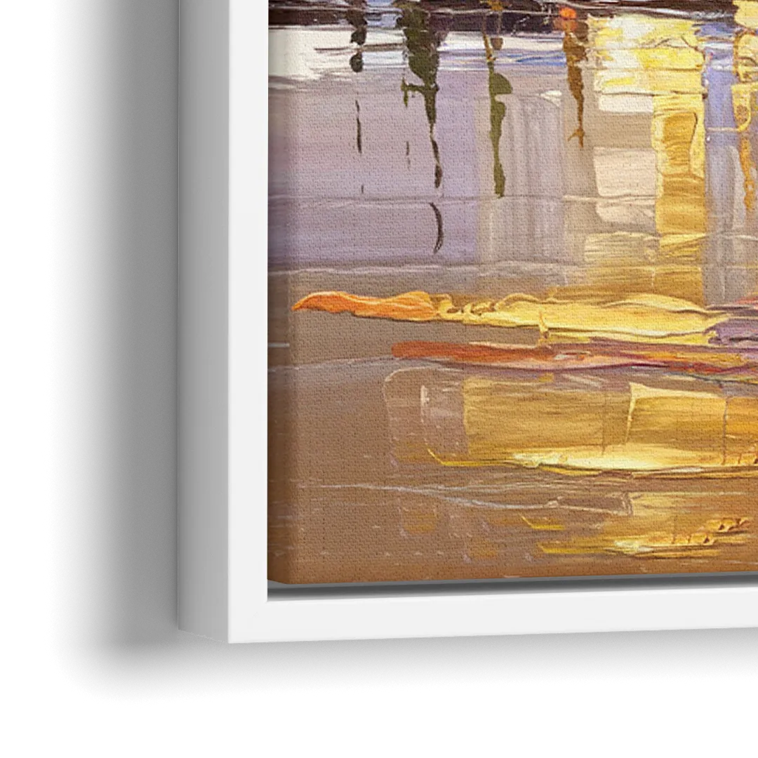 Baton Rouge Mississippi River View - Close-Up White Frame Canvas