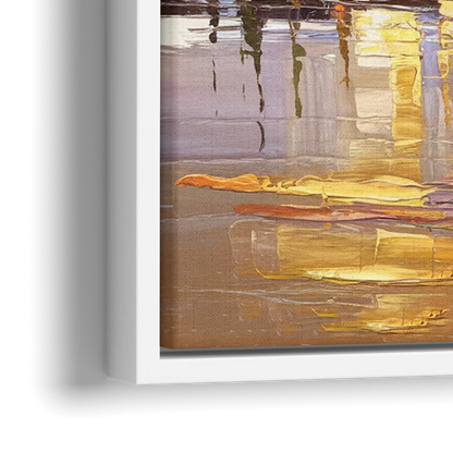 Baton Rouge Mississippi River View - Close-Up White Frame Canvas