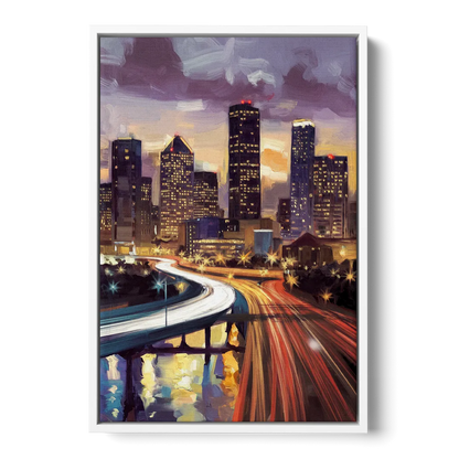 Houston Photography Collection - White Frame Canvas