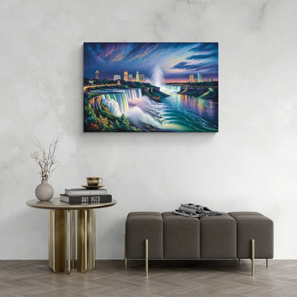 Niagara Night Skyline - Canvas Wall Art Living Room