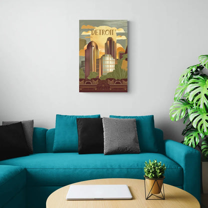 Detroit Architectural Beauty - Canvas Wall Art Living Room