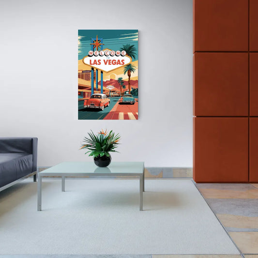 Las Vegas Vintage Vibes - Canvas Wall Art Living Room