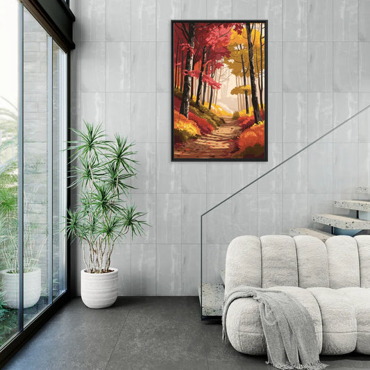 Rochester Autumn Foliage - Living Room Black Frame Canvas