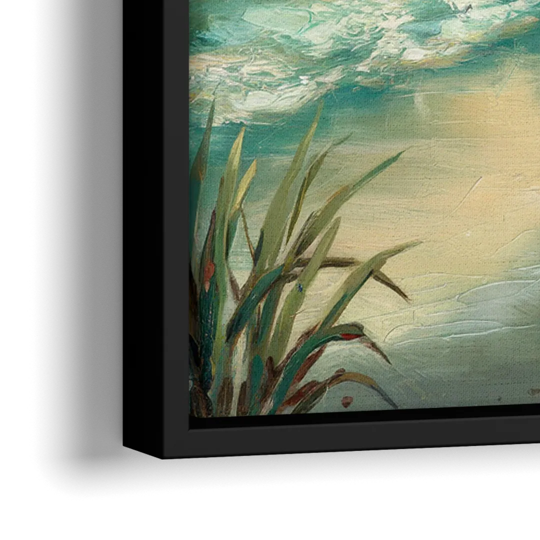 Hilton Head Island Tropical Paradise - Close-Up Black Frame Canvas