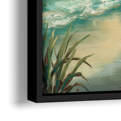 Hilton Head Island Tropical Paradise - Close-Up Black Frame Canvas