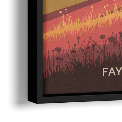 Fayetteville Sunset Views - Close-Up Black Frame Canvas