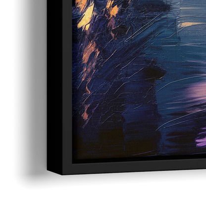 Washington DC Night Lights - Close-Up Black Frame Canvas