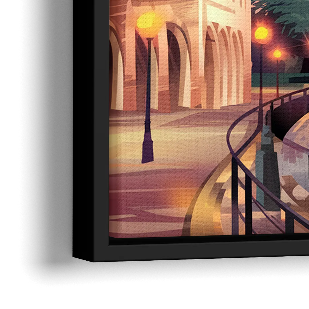 San Antonio Downtown Vibes - Close-Up Black Frame Canvas