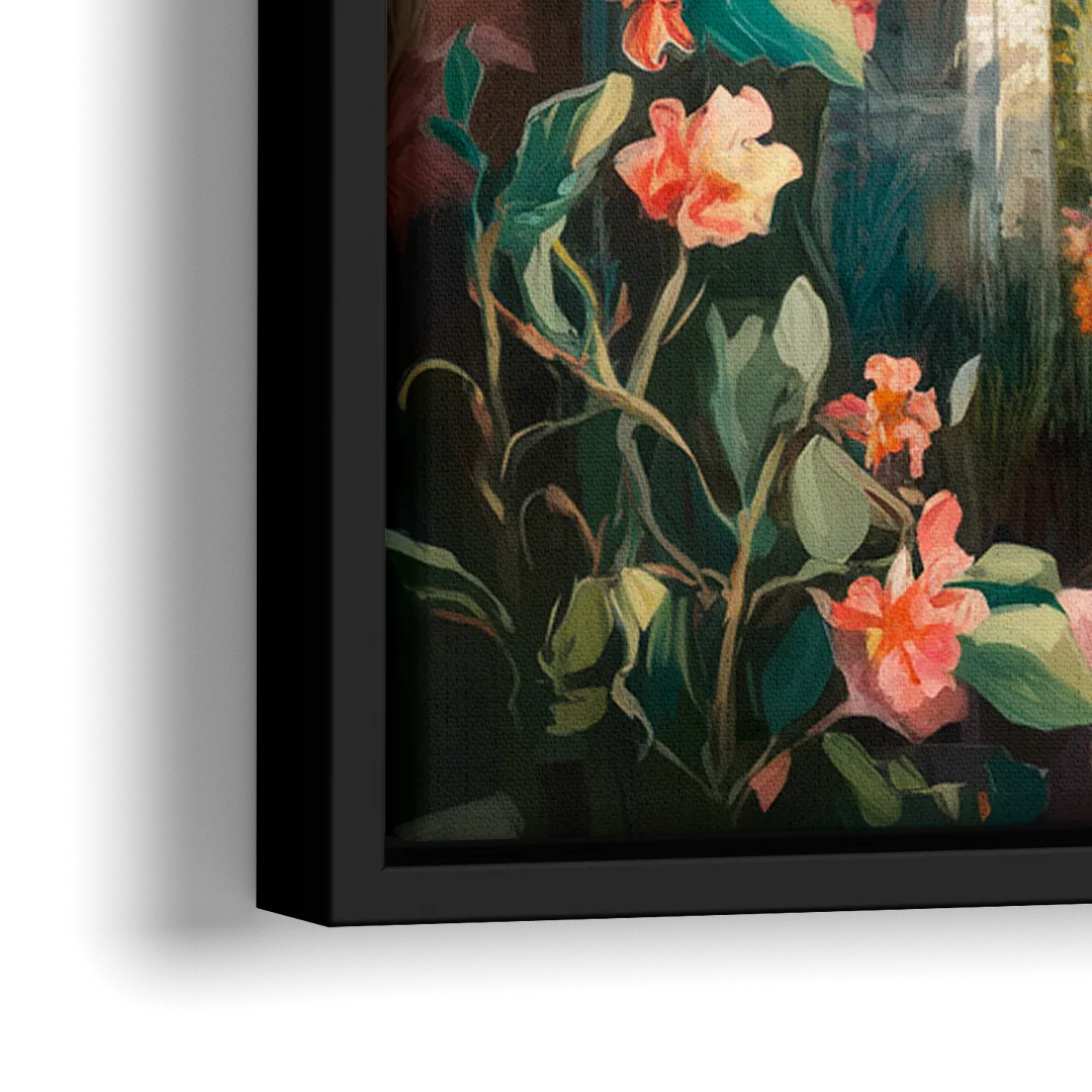 Oxford Botanical Gardens - Close-Up Black Frame Canvas