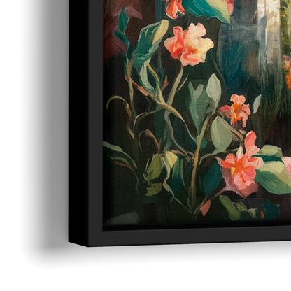Oxford Botanical Gardens - Close-Up Black Frame Canvas