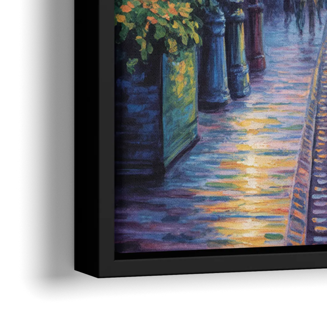 Quebec City in Autumn - Close-Up Black Frame Canvas