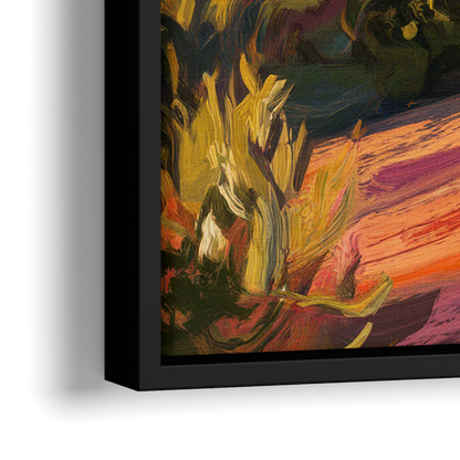 Colorado Springs Mountain View - Close-Up Black Frame Canvas