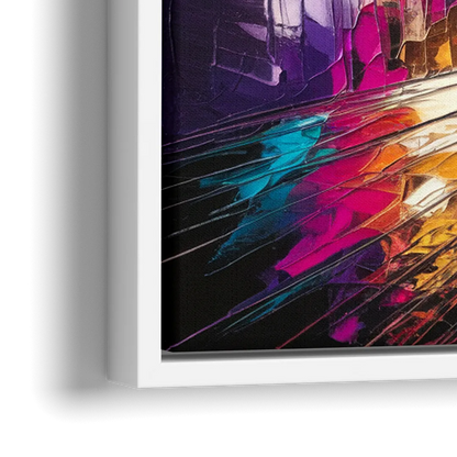 Las Vegas Neon Nights - Close-Up White Frame Canvas