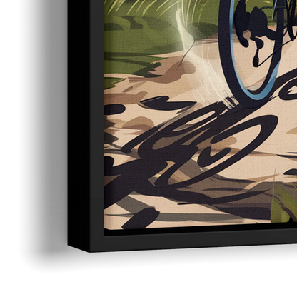 Madison Bike Trails Adventure - Close-Up Black Frame Canvas