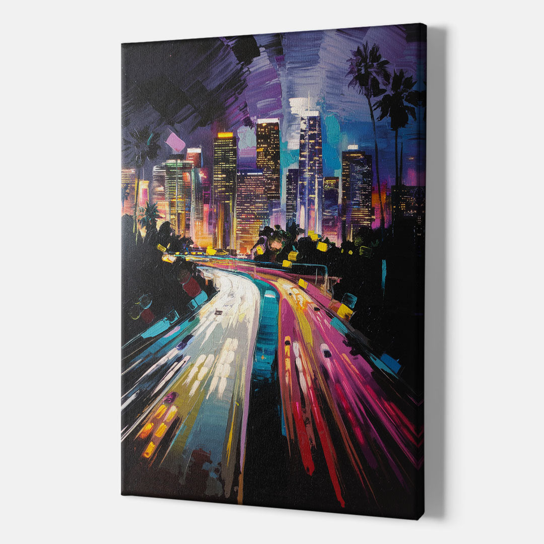 Los Angeles Urban Cityscape - Canvas Wall Art Indoor