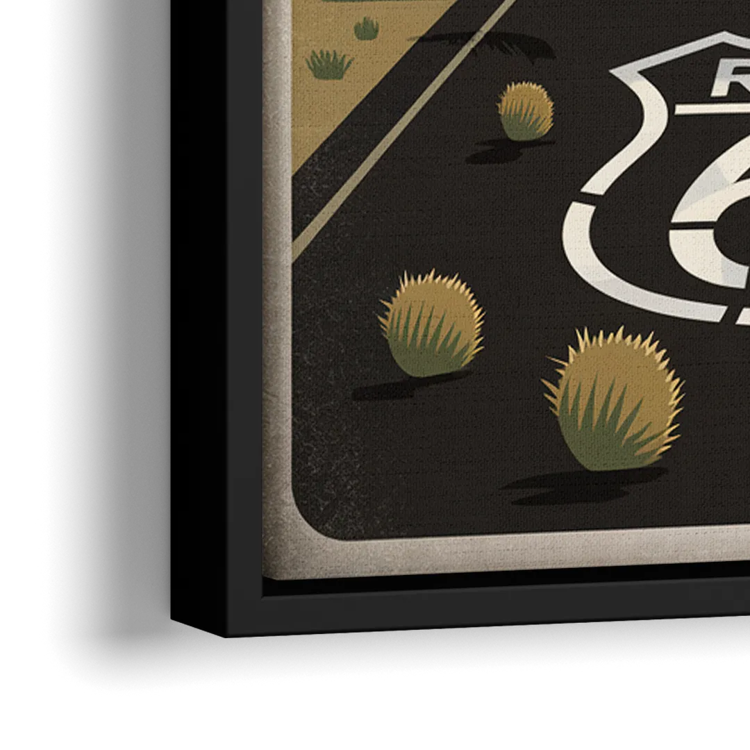 Springfield Route 66 - Close-Up Black Frame Canvas