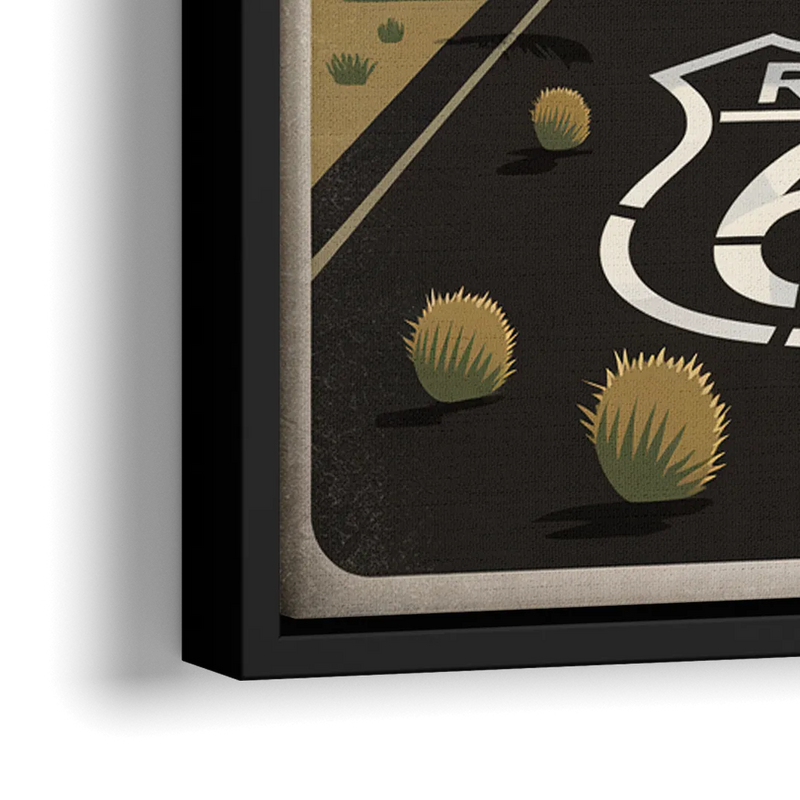 Springfield Route 66 - Close-Up Black Frame Canvas