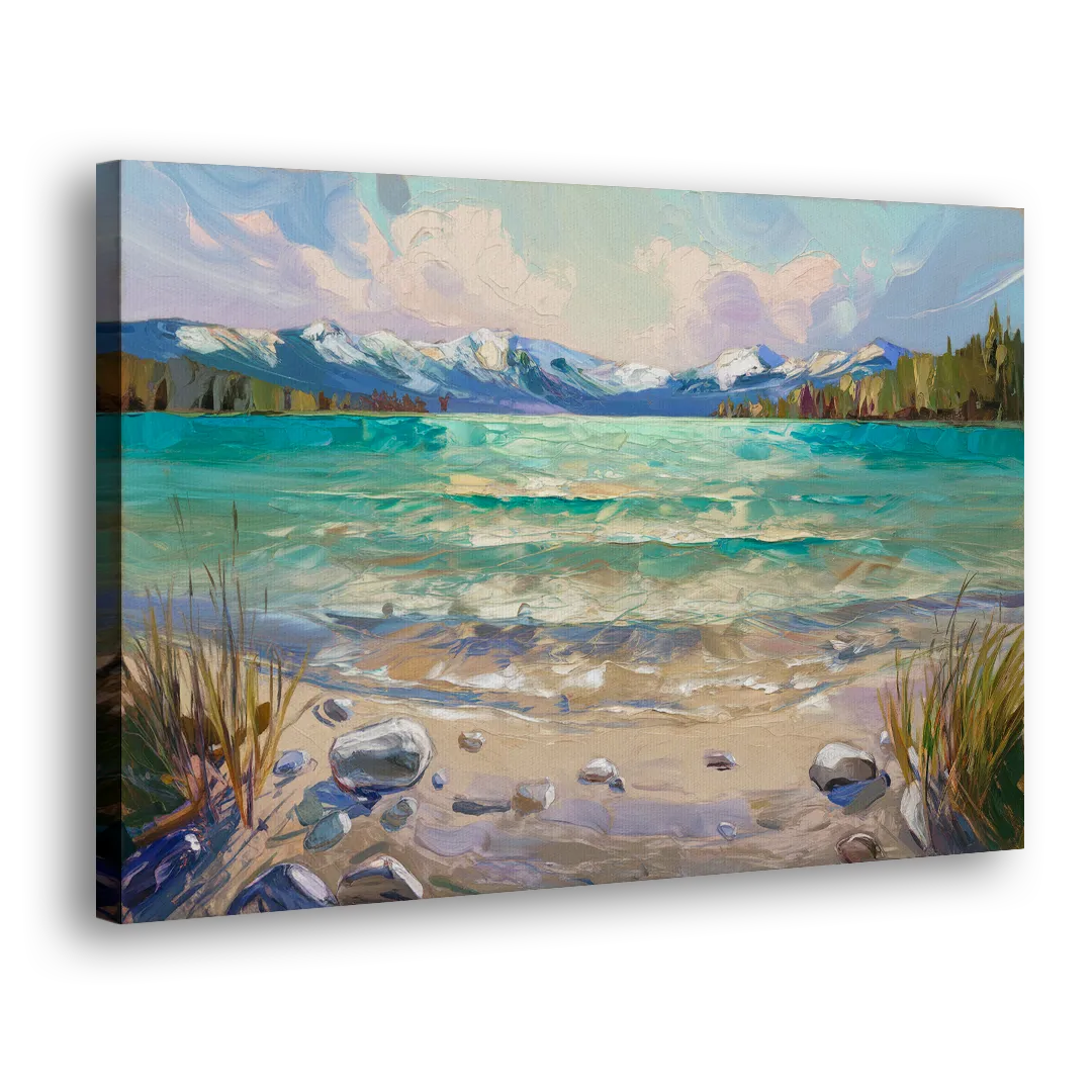 Lake Tahoe Mountain Serenity - Canvas Print Art Sides