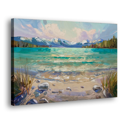 Lake Tahoe Mountain Serenity - Canvas Print Art Sides