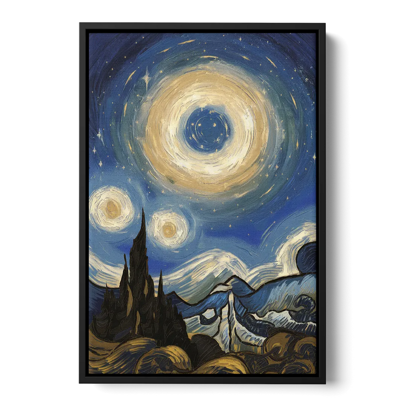 Corona Nightscape Glow - Black Frame Canvas