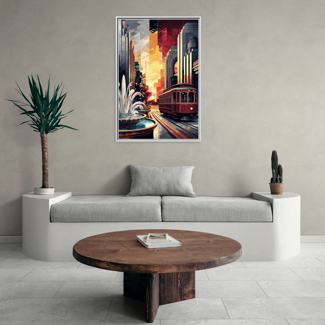 Kansas City Cultural Icons - Living Room White Frame Canvas
