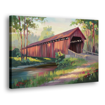 Ashland Covered Bridge - Canvas Print Art Sides