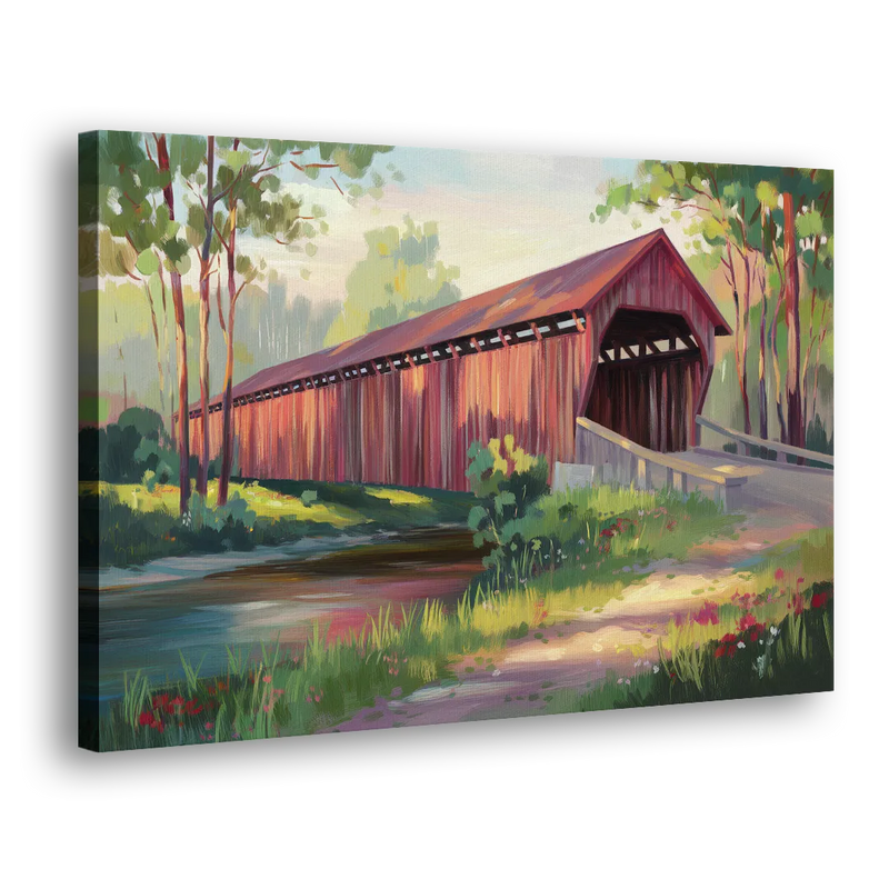 Ashland Covered Bridge - Canvas Print Art Sides