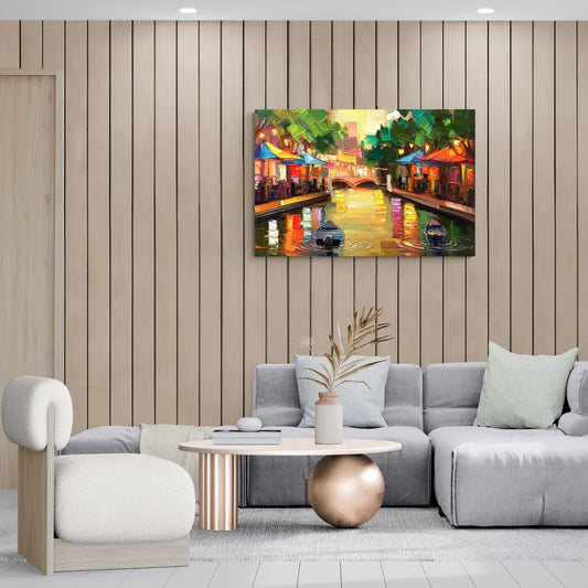 San Antonio Riverwalk Charm - Canvas Wall Art Living Room