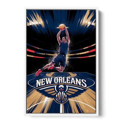 New Orleans Pelicans Team Pride - White Frame Canvas