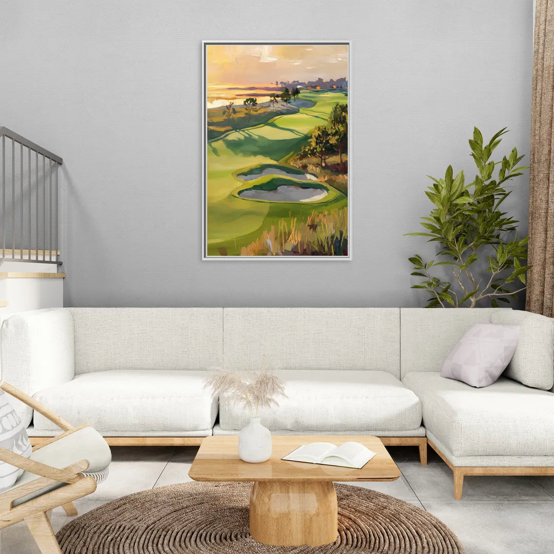 Hilton Head Island Golf Course Serenity - Living Room White Frame Canvas