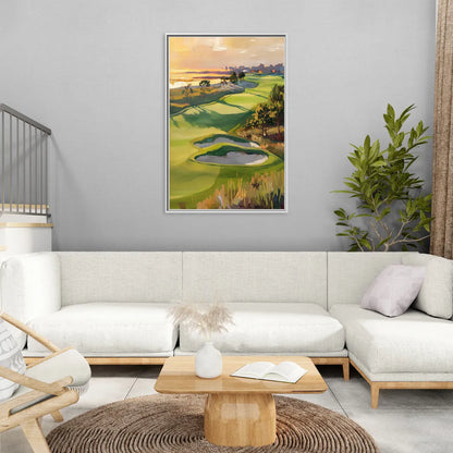 Hilton Head Island Golf Course Serenity - Living Room White Frame Canvas