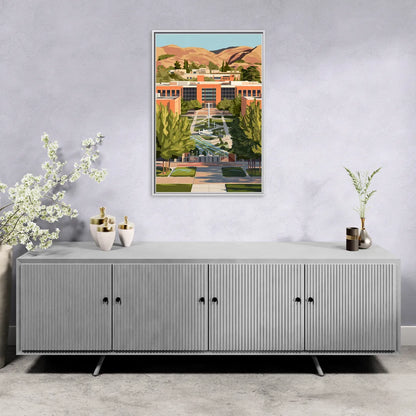 Fresno State Campus Vibes - Living Room White Frame Canvas