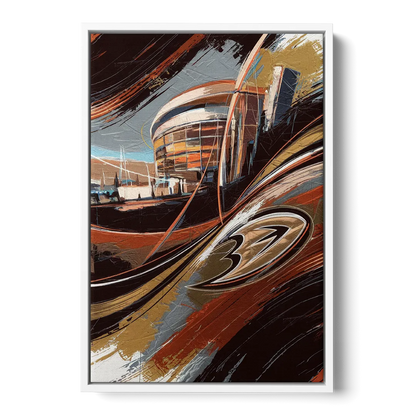 Anaheim Ducks Legacy - White Frame Canvas
