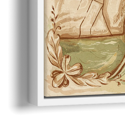 Detroit Vintage Map - Close-Up White Frame Canvas