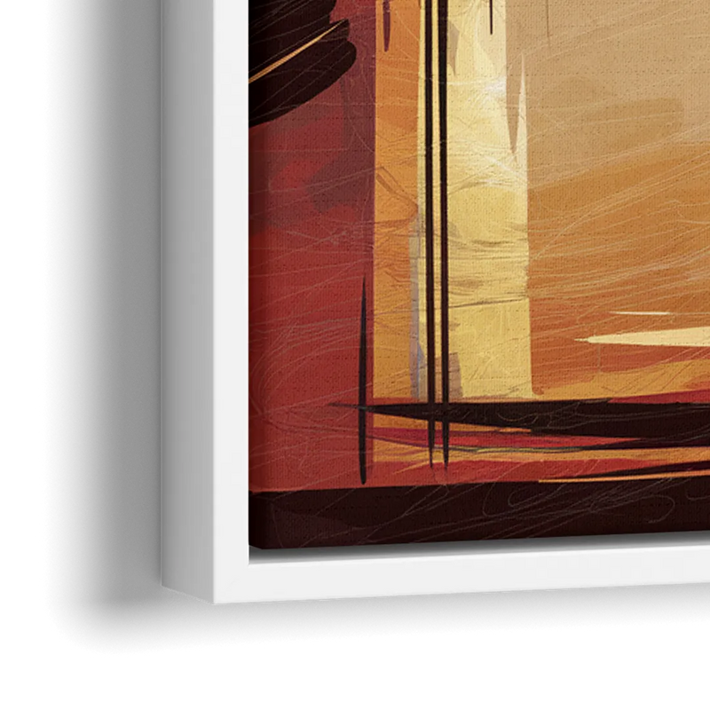 Fort Wayne Skyline Panorama - Close-Up White Frame Canvas