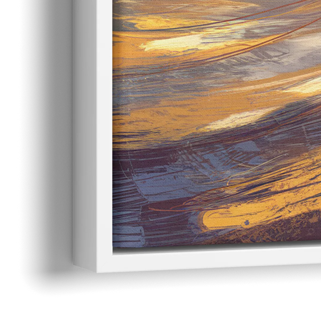 Boston Skyline with Charles River - Close-Up White Frame Canvas