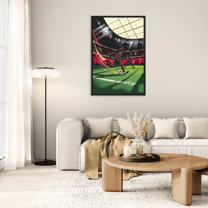 Atlanta United Soccer Action - Living Room Black Frame Canvas