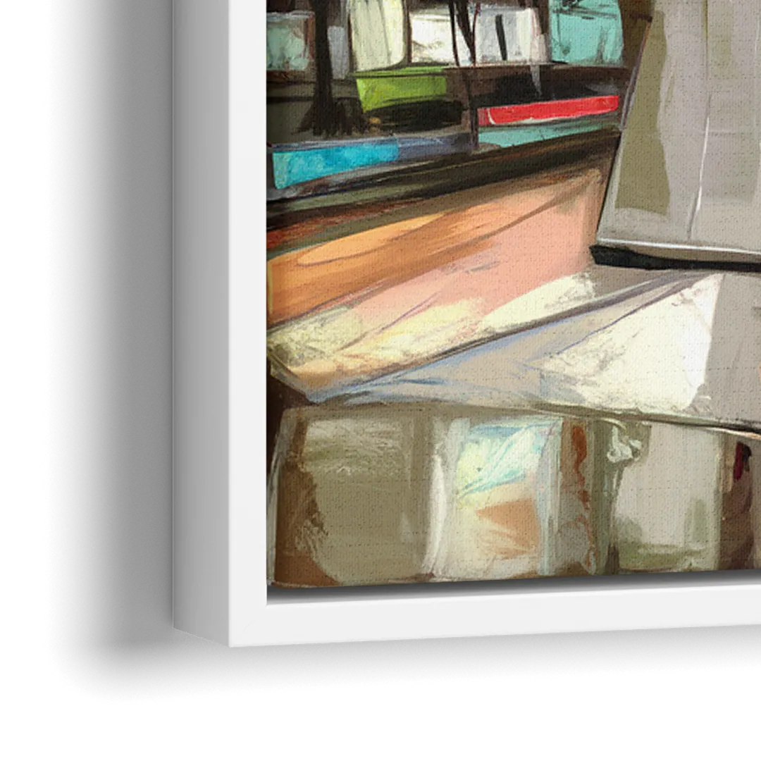 Philadelphia Love Sculpture - Close-Up White Frame Canvas