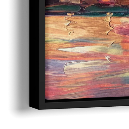 Oklahoma City Downtown Sunset - Close-Up Black Frame Canvas