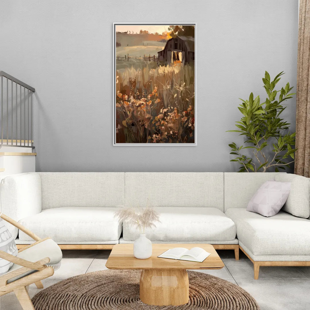 McKinney Rustic Charm - Living Room White Frame Canvas