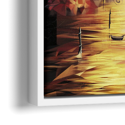 Oxford Cityscape Sunset - Close-Up White Frame Canvas