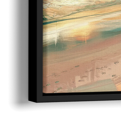 Hilton Head Island Oceanfront Sunrise - Close-Up Black Frame Canvas