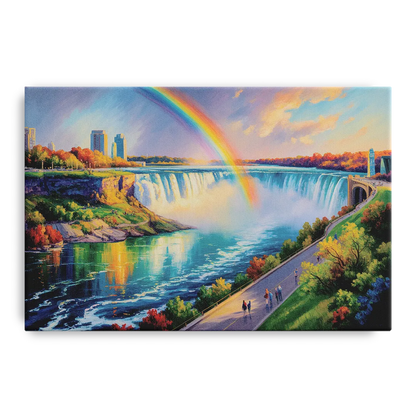 Rainbow Over Niagara Falls - Canvas Wall Art