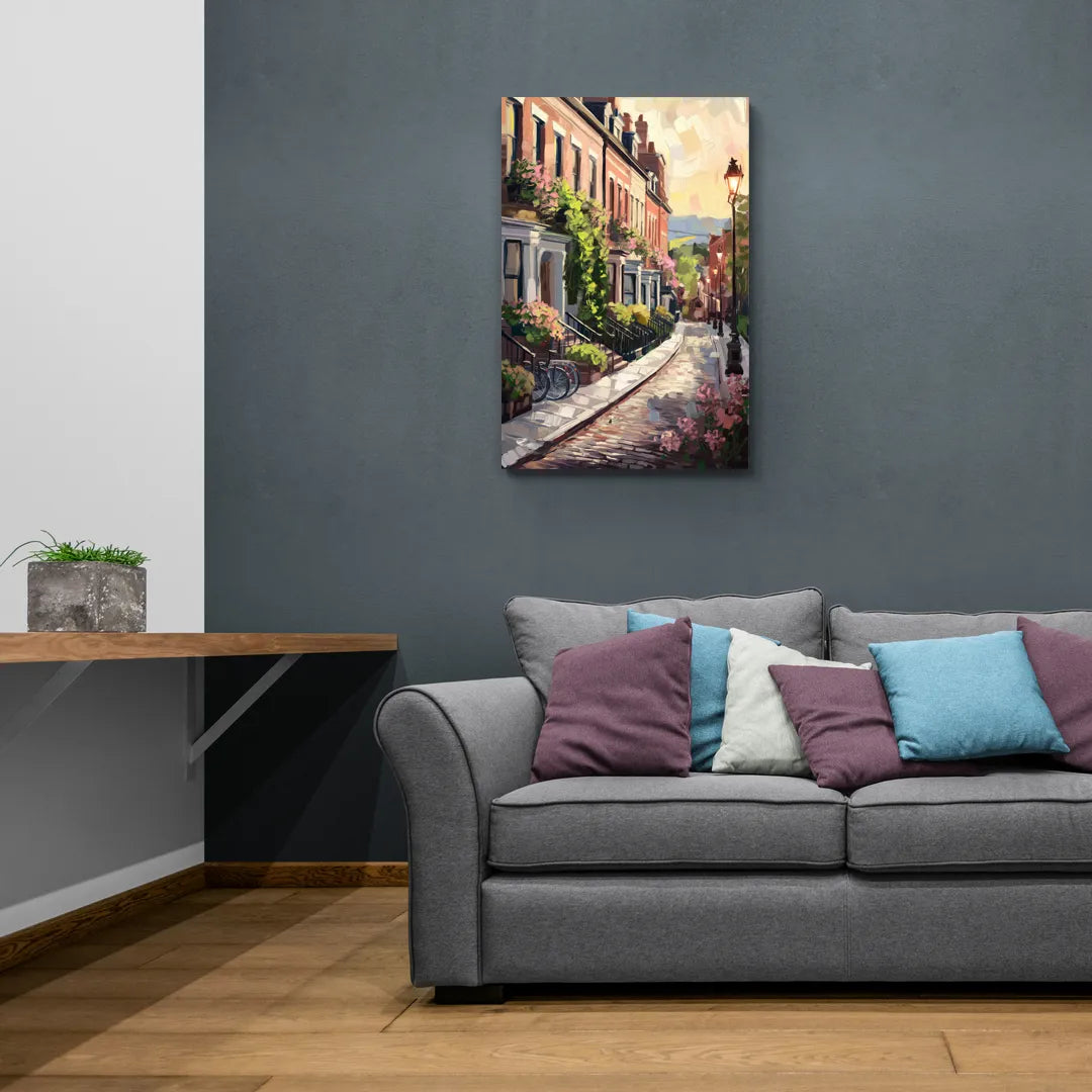 Rochester Cobblestone Streets - Canvas Wall Art Living Room