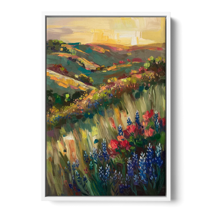 Austin Texas Hill Country Landscape - White Frame Canvas