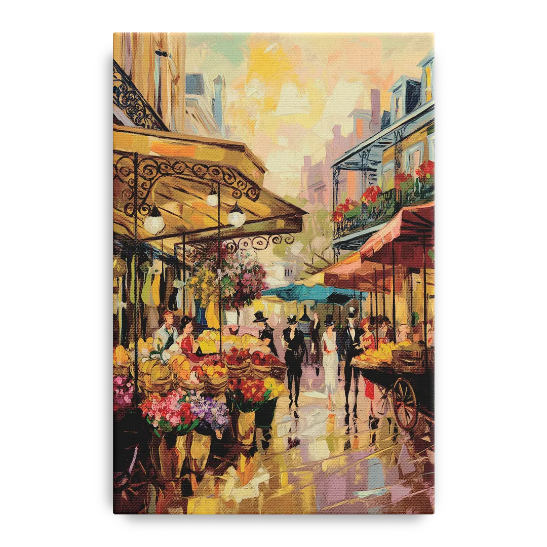 New Orleans French Market Charm - Canvas Wall Art