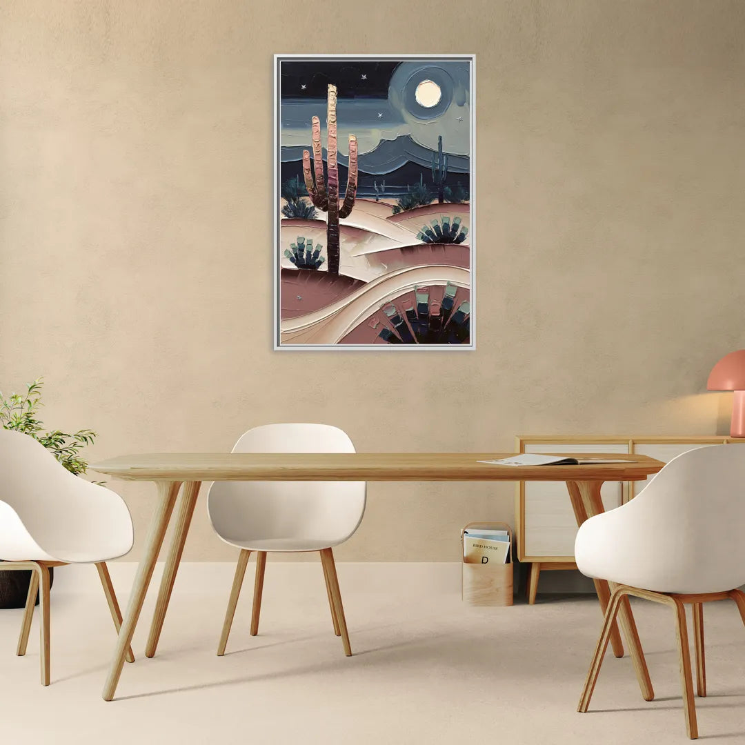 Scottsdale Desert Nights - Living Room White Frame Canvas