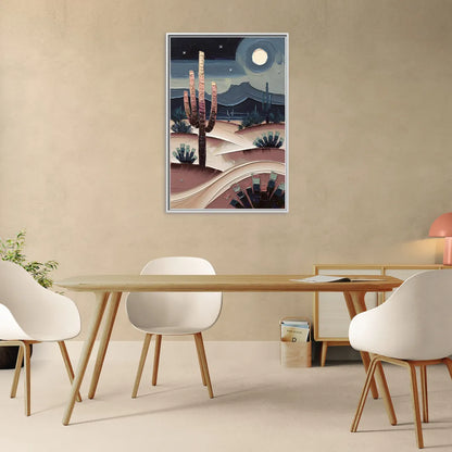 Scottsdale Desert Nights - Living Room White Frame Canvas