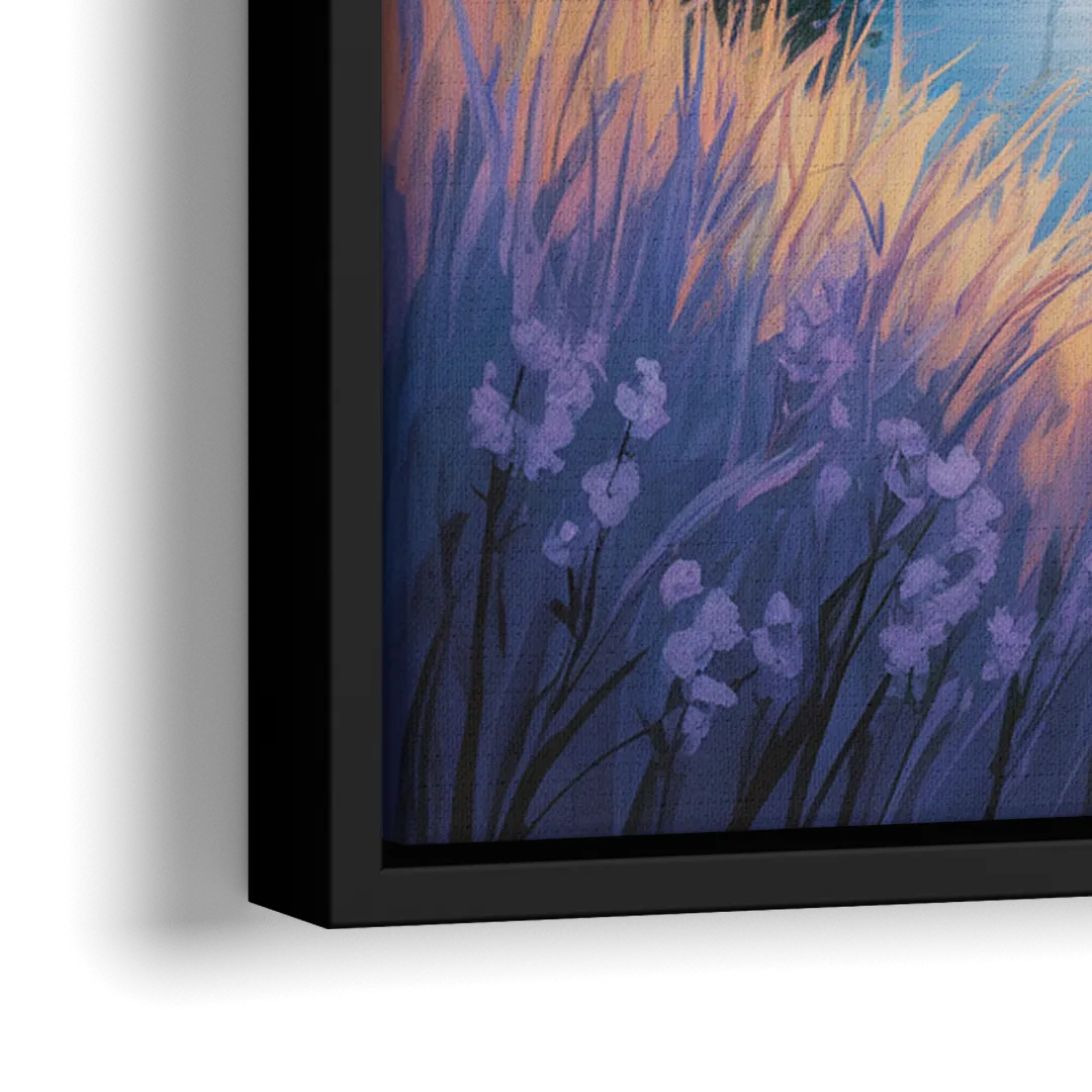 Banff National Park at Night - Close-Up Black Frame Canvas