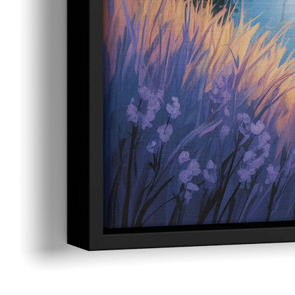 Banff National Park at Night - Close-Up Black Frame Canvas